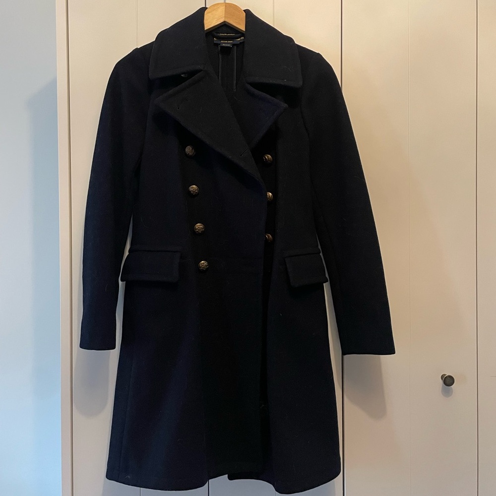 Rugby Ralph Lauren Navy Double-Breasted Wool Coat